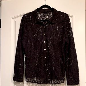 BCBG button down lace shirt